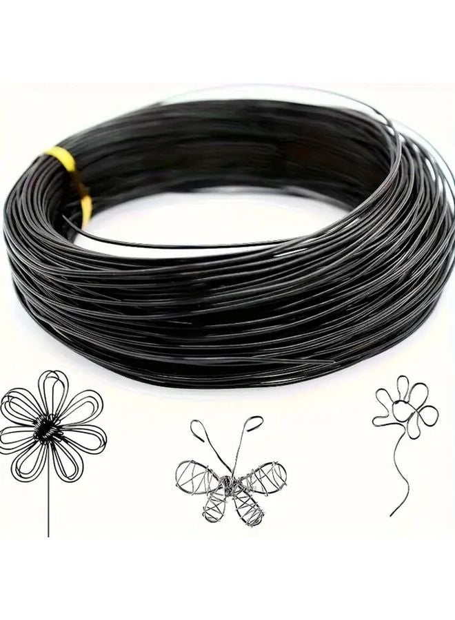 سلك ألومنيوم أسود سميك 1 مم، طول 5000 مم، متين ومرن للحرف اليدوية DIY - Image 1