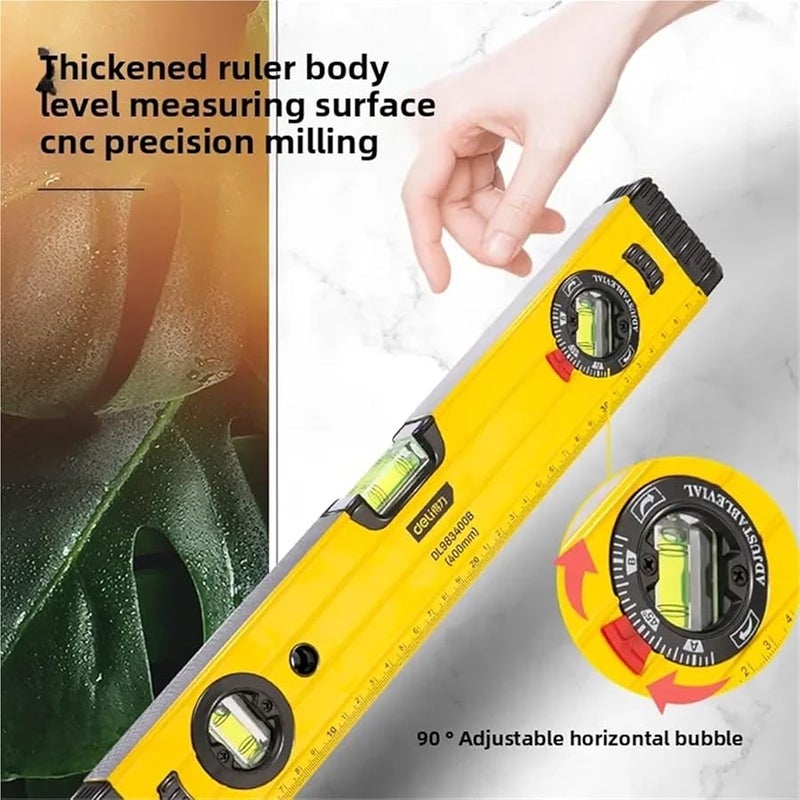 مستوى الروح المغناطيسي للطوربيد 300 ملم ألومنيوم مضاد للصدمات مع 3 قوارير - Image 4