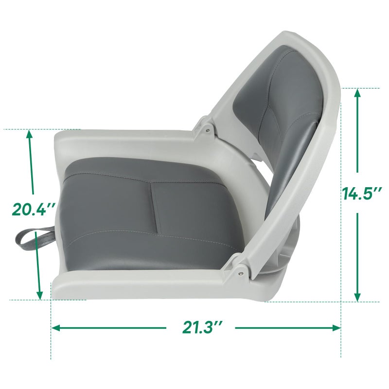 ERGOSEAT مقعد قارب ERGOSEAT القابل للطي مع وسادة ومساند ظهر لمقعد قارب مارين باسجون - Image 3