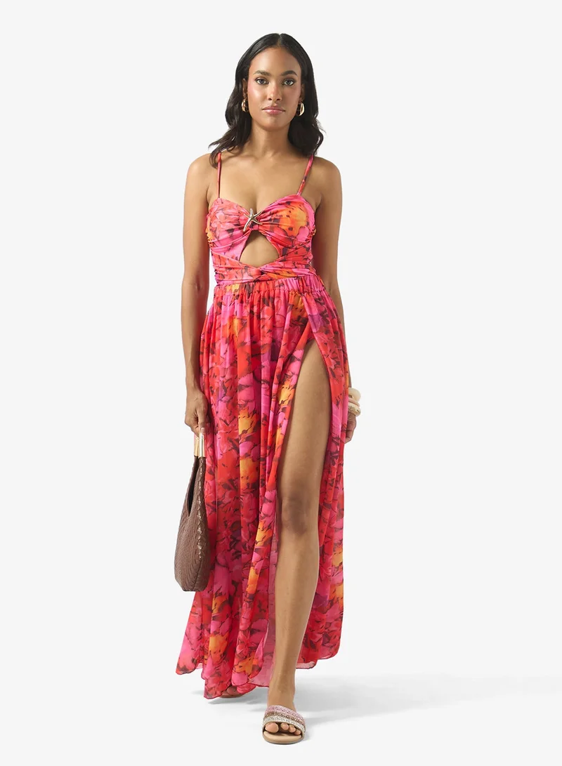 Soleira Printed Swimsuit With Beach Skirt