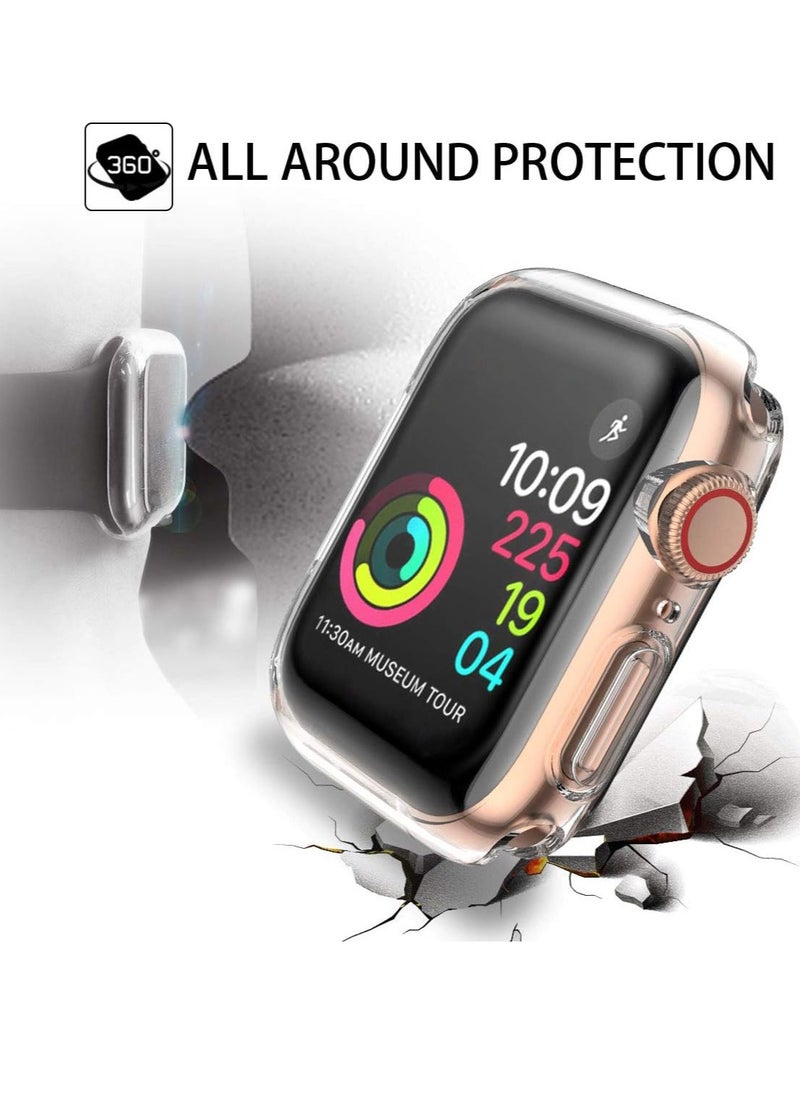 Generic Case for Apple Watch Screen Protector 45mm Series 9 8 7 Cover, Full Protective Hard PC Bumper Face Covers Accessories Designed for iWatch 45 mm Clear  - Image 2