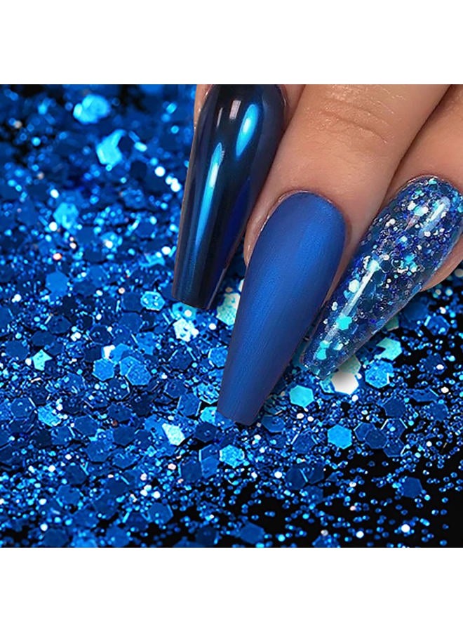 Onsdag Nail Art Glitter Foils, Holographic Laser Sparkly Nail Art Flakes Sequins, 12 Colors Ultra-Thin Aluminum Nail Art Foil Design Supplies for Women Manicure Shiny Decorations, DIY Resin Nail Accessories - Image 4