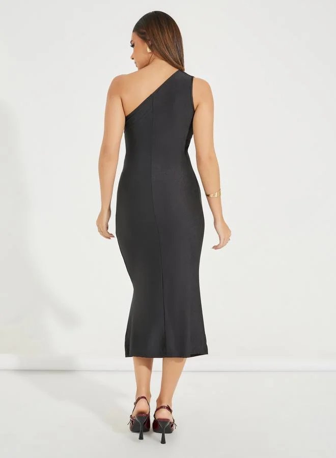 Styli Asymmetric Ruched Dress
