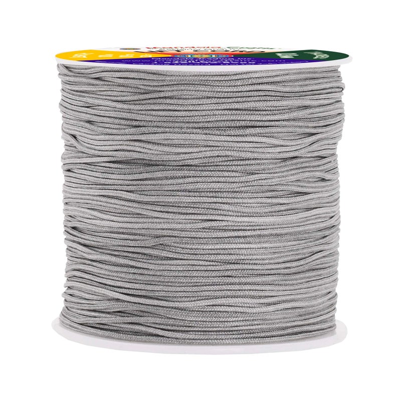 Mandala Crafts 2mm Gray Blind Strings Lift Shade Cord - 109 Yards Braided Nylon Cord for Roman Shades, Curtain String, and Blinds Repair or Replacement - Image 1