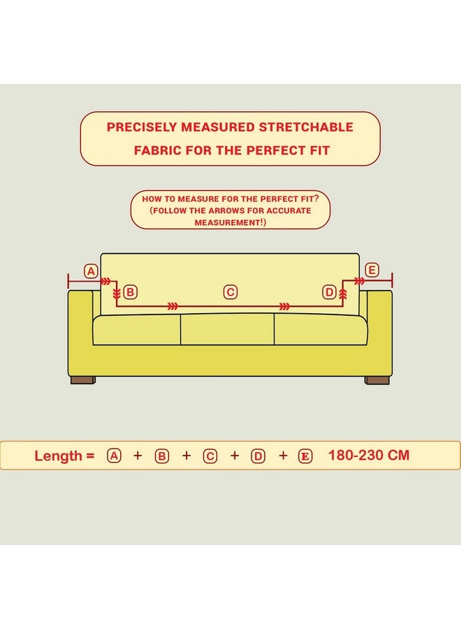 Lukzer غطاء أريكة لوكزر 3 مقاعد بنمط سلة رمادي داكن باهت | 240 جرام لكل متر مربع قماش جاكار مرن عالمي | غطاء أريكة مضاد للانزلاق وقابل للغسل (180-230 سم/SC-111-03) - Image 2