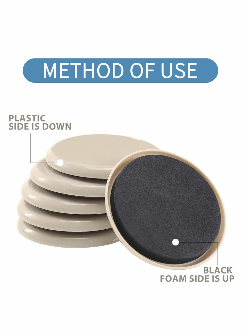 24 Pack Heavy Duty Furniture Sliders for Carpet - 3.5 Inch Reusable Moving Pads to Protect Carpet Surfaces While Easily Moving Furniture - Image 5