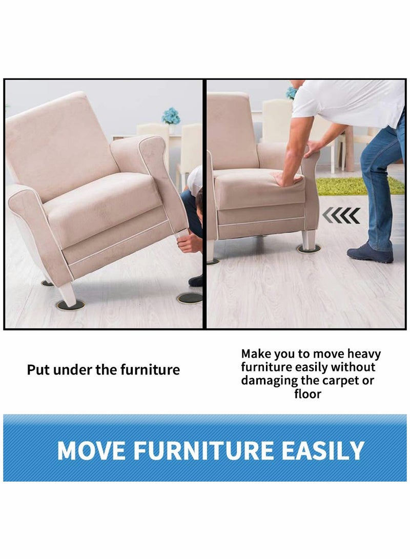 24 Pack Heavy Duty Furniture Sliders for Carpet - 3.5 Inch Reusable Moving Pads to Protect Carpet Surfaces While Easily Moving Furniture - Image 3