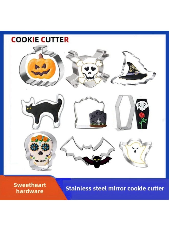 Halloween Ghost Cake Suit Mold Stainless Steel Biscuit Cutting Mold Wholesale-Specifications:Facing Holy Hat-Color:Silver Gray - Image 2