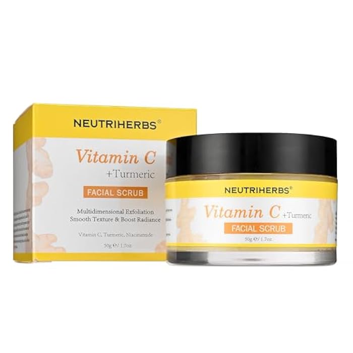 NEUTRIHERBS Turmeric Face Scrub, Exfoliating Scrub Cream with Vitamin C, Smooth, Brighten Skin - 1.76oz - Image 2