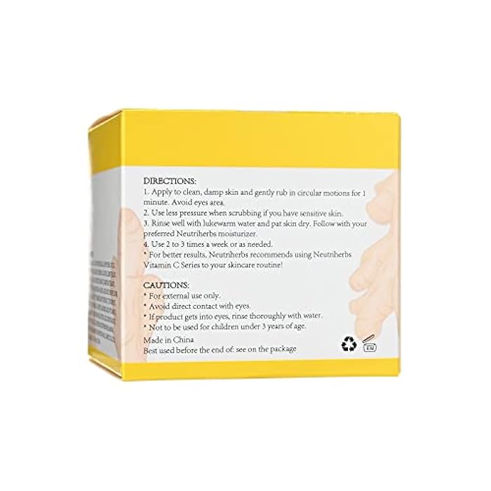 NEUTRIHERBS Turmeric Face Scrub, Exfoliating Scrub Cream with Vitamin C, Smooth, Brighten Skin - 1.76oz - Image 3