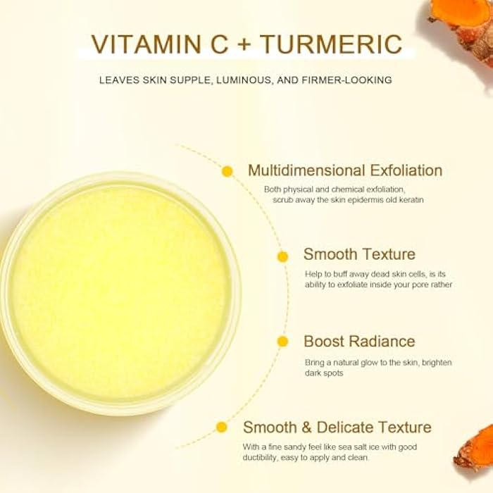 NEUTRIHERBS Turmeric Face Scrub, Exfoliating Scrub Cream with Vitamin C, Smooth, Brighten Skin - 1.76oz - Image 5