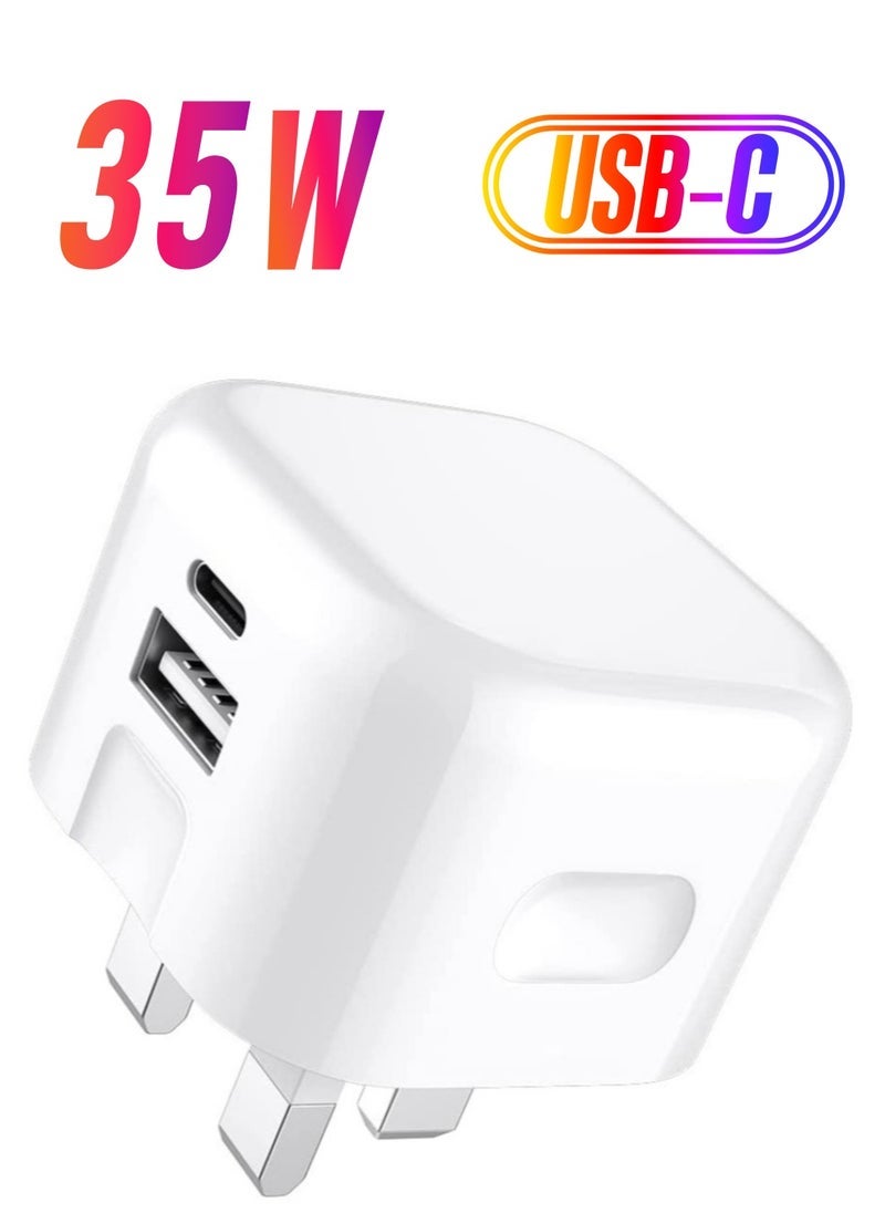 Gravity For Nothing Phone 2 / Nothing Phone 1 Charger, 35W Dual Port USB C + USB C Charger Plug, Type C PD Adapter Travel GaN Fast Charger Power Adapter Foldable Phone Charger Plug - Image 1