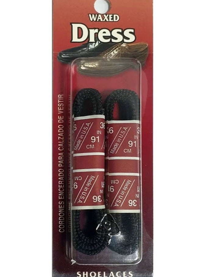 BERGAL Waxed Dress Shoe Laces 36 Inches Black