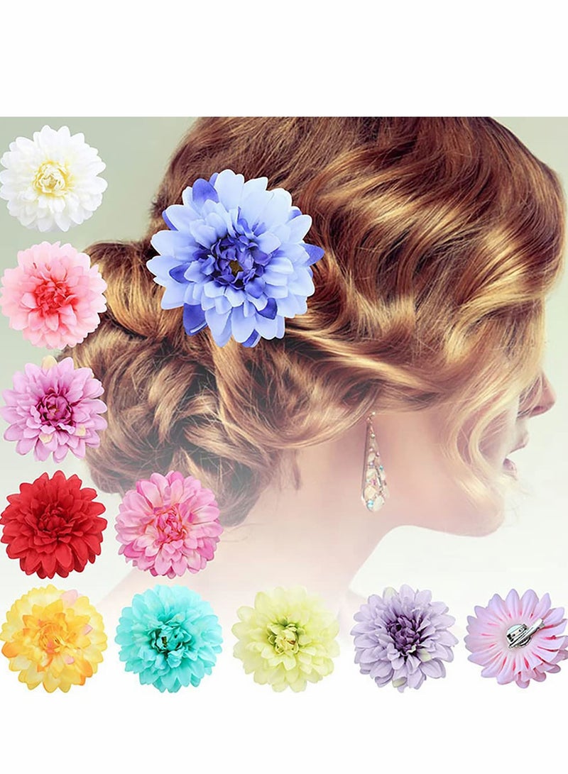 Excefore Rose Flower Hair Clips for Women Brooch Ladies Girls Party Wedding Bridal Headpiece, Flamenco Dancer 10Pack - Image 1