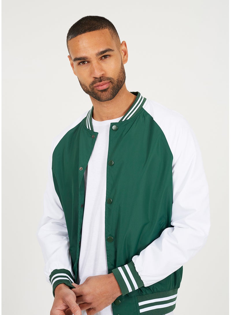 BRAVE SOUL MENS LIGHTWEIGHT VARSITY BOMBER JACKET - Image 4