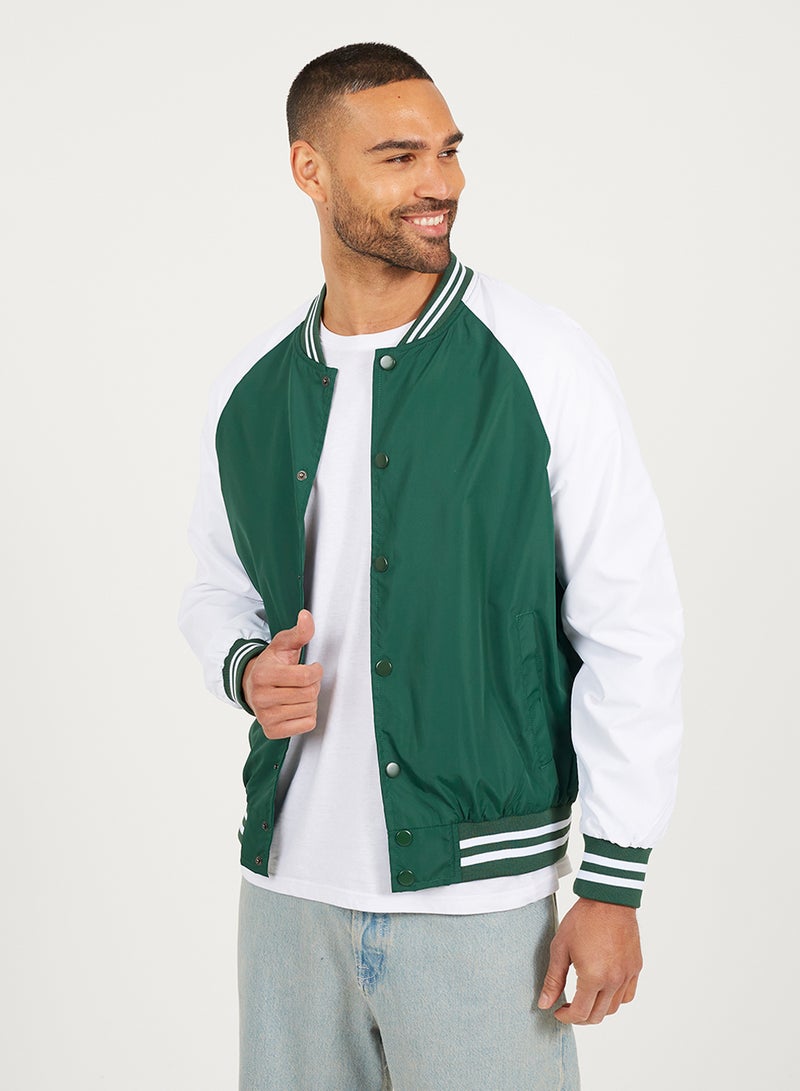 BRAVE SOUL MENS LIGHTWEIGHT VARSITY BOMBER JACKET - Image 1