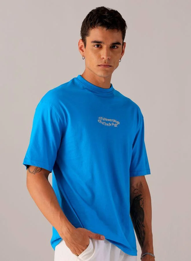 ذا انديان كراج كو Men Boxy Oversized Graphic Back Printed Round Neck Tshirt