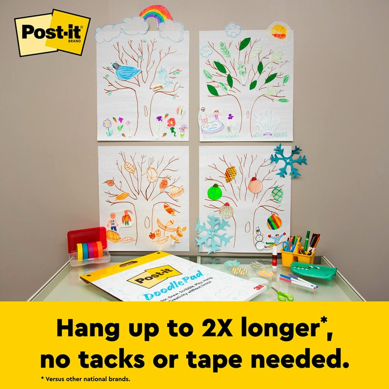 Post-it دفتر رسومات بوست-إت، حامل فني محمول، دفتر حامل طاولة ذاتي اللصق، 20 بوصة × 23 بوصة، 20 ورقة/دفتر، 2 دفاتر/عبوة (563R-DP) - Image 5