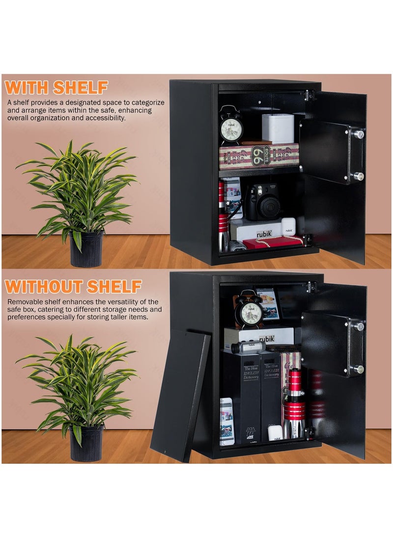 Rubik - Large Safe Box with Keys Operated Lock, Key Only Safety Locker for Home Office RB50K (50x35x30cm, Black) - Image 1