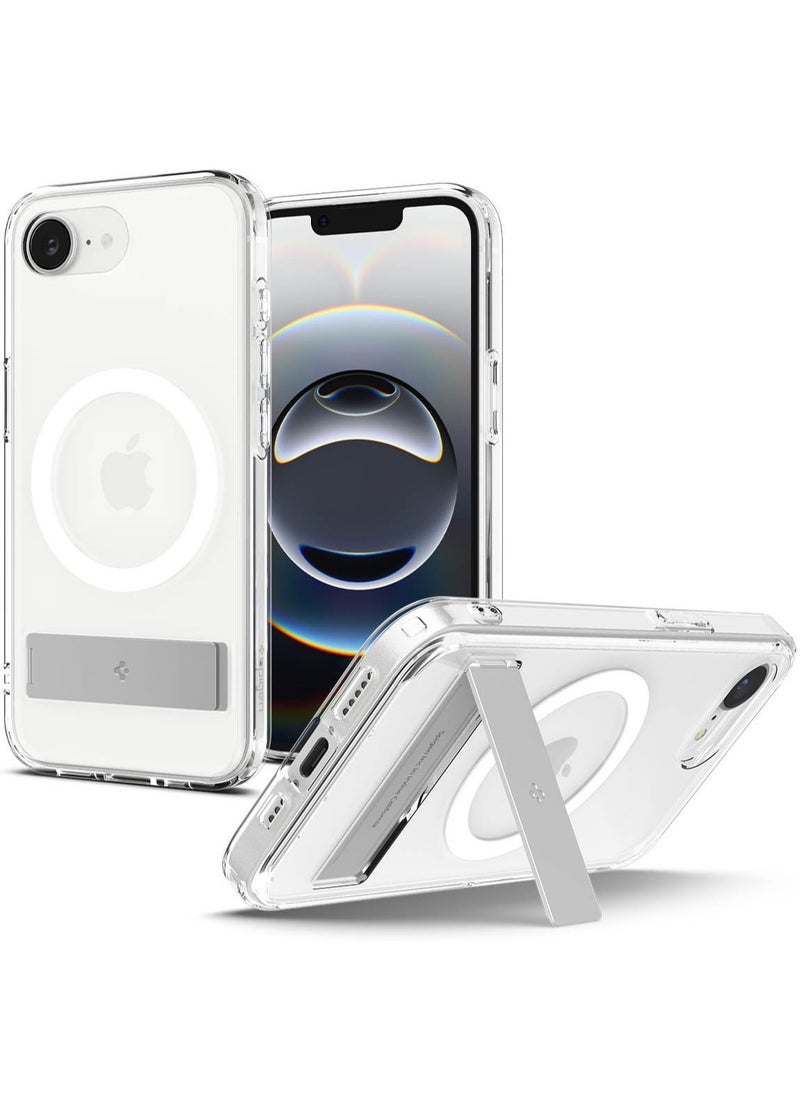Spigen Ultra Hybrid S MagFit iPhone 16e Case Cover MagSafe with Kickstand - Clear White  - Image 1