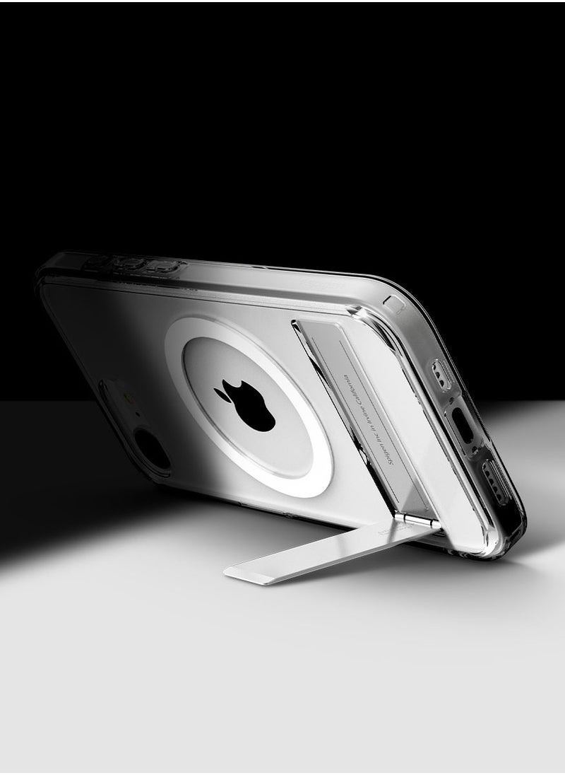 Spigen Ultra Hybrid S MagFit iPhone 16e Case Cover MagSafe with Kickstand - Clear White  - Image 3