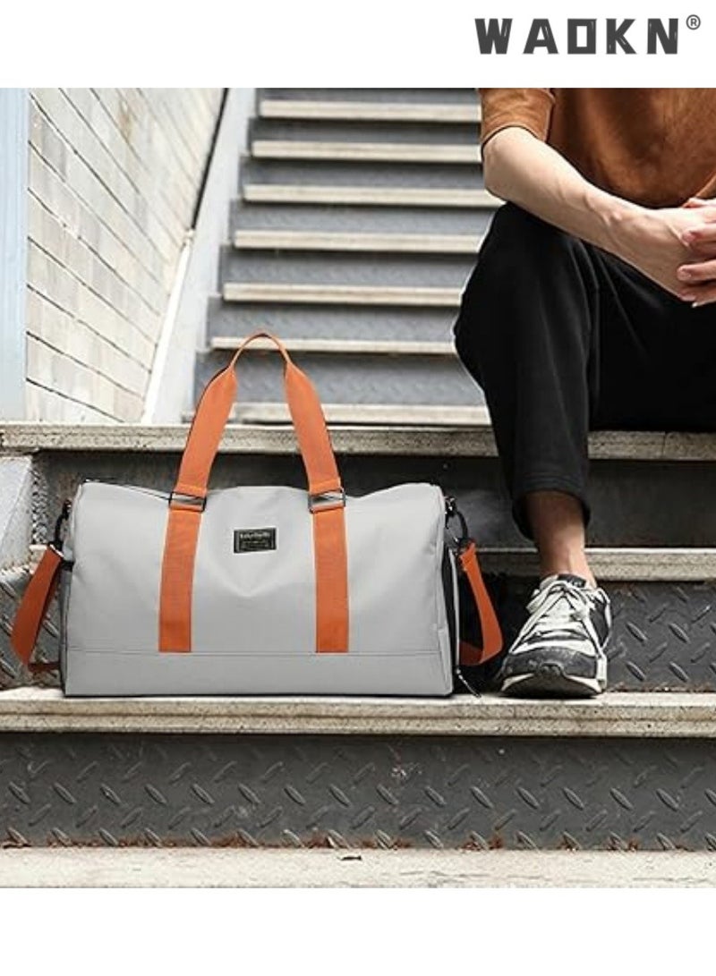 WAOKN Travel Large Capacity Duffel Tote Bag for Women Men,Foldable Portable Expandable Moving Bag,Fashion Sports Fitness Gym Yoga Luggage Crossbody Handbag,Portable Independent Shoe Compartment Yoga Bag  - Image 3