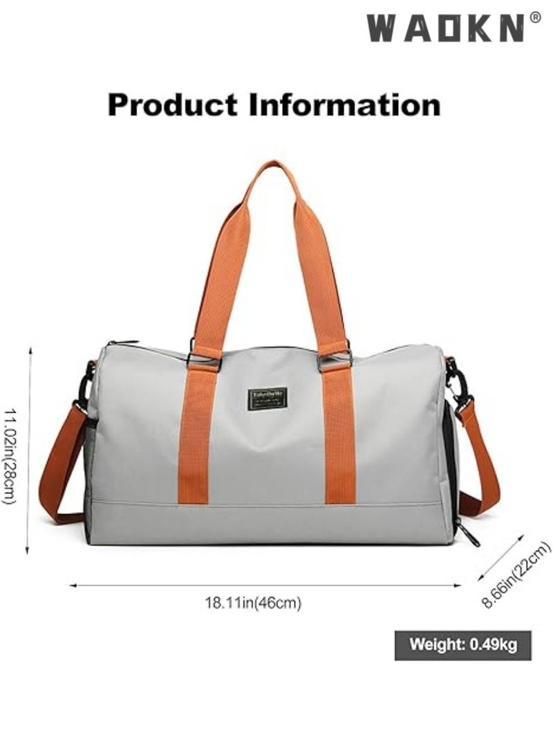 WAOKN Travel Large Capacity Duffel Tote Bag for Women Men,Foldable Portable Expandable Moving Bag,Fashion Sports Fitness Gym Yoga Luggage Crossbody Handbag,Portable Independent Shoe Compartment Yoga Bag  - Image 4