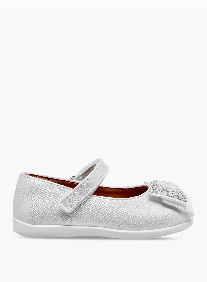 بيرفيت حذاء ماري جين للبنات مزين بفيونكة وإغلاق بشريط لاصق - Image 1