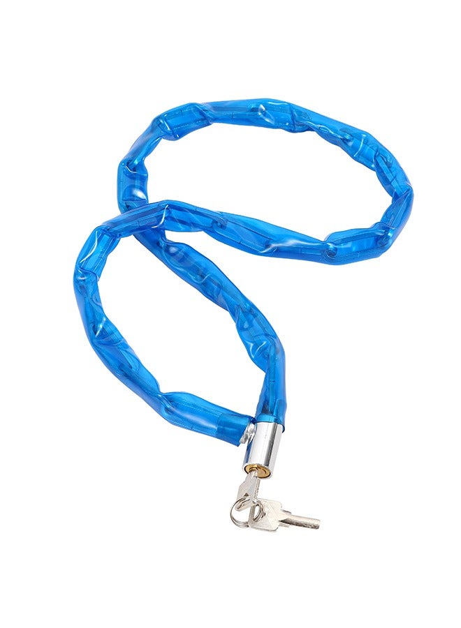 LAWAZIM Bike Chain Lock with Blue Cover -108cm- Heavy-Duty Anti-Theft Steel Chain with 2 Keys, Secure Locking System and Plastic Coating for Bike, Motorcycle, Scooter Security, Doors Gates Outdoor Use - Image 2