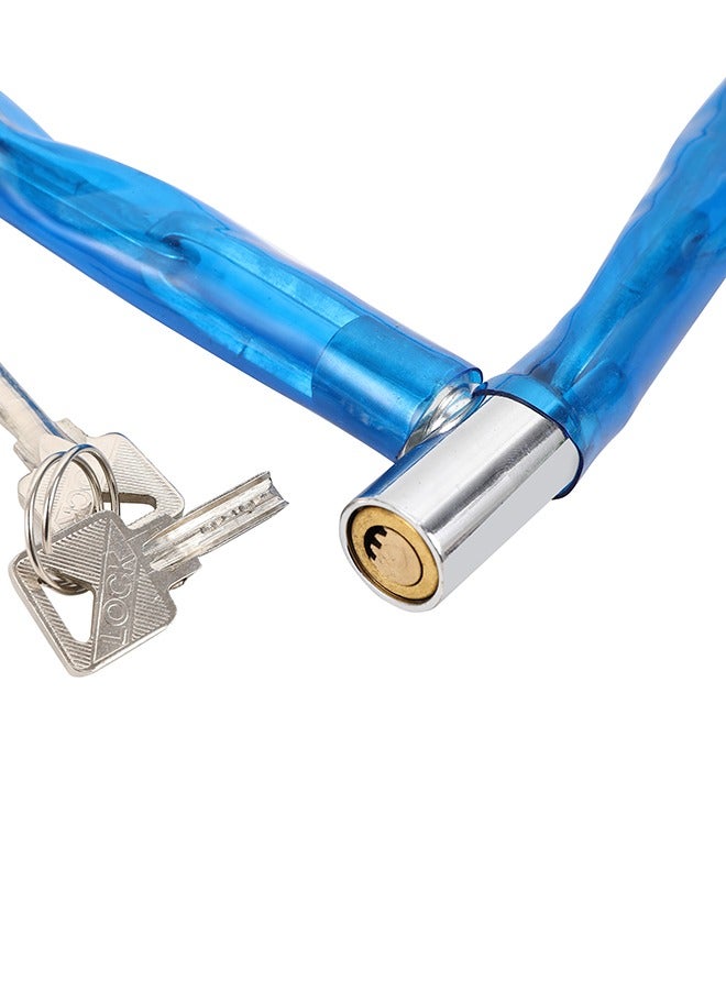 LAWAZIM Bike Chain Lock with Blue Cover -108cm- Heavy-Duty Anti-Theft Steel Chain with 2 Keys, Secure Locking System and Plastic Coating for Bike, Motorcycle, Scooter Security, Doors Gates Outdoor Use - Image 3