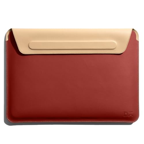 DailyObjects Snap On Envelope Sleeve for MacBook Pro 16 Inch | Solid Terracotta Red Lightweight Faux Leather for Laptops & iPads | Flip Top Magnetic Closure | Sleek Design Durable & Water Resistant - Image 1