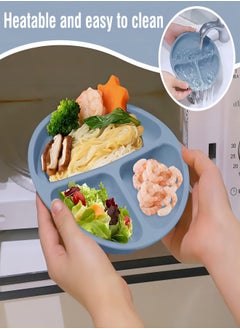 iMissiu Baby Feeding Set 9 Piece, Baby Led Weaning Utensils Set Includes Suction Bowl and Plate, Baby Spoon and Fork, Sippy Cup with Straw and Lid, Baby Feeding Supplies  - Image 4
