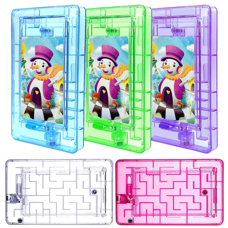 Plzoslly 5 Pieces Plastic Puzzle Card Holder Maze Puzzle Money Box Portable Fun Maze Gift Holder - Image 3