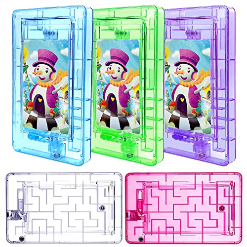 Plzoslly 5 Pieces Plastic Puzzle Card Holder Maze Puzzle Money Box Portable Fun Maze Gift Holder - Image 1