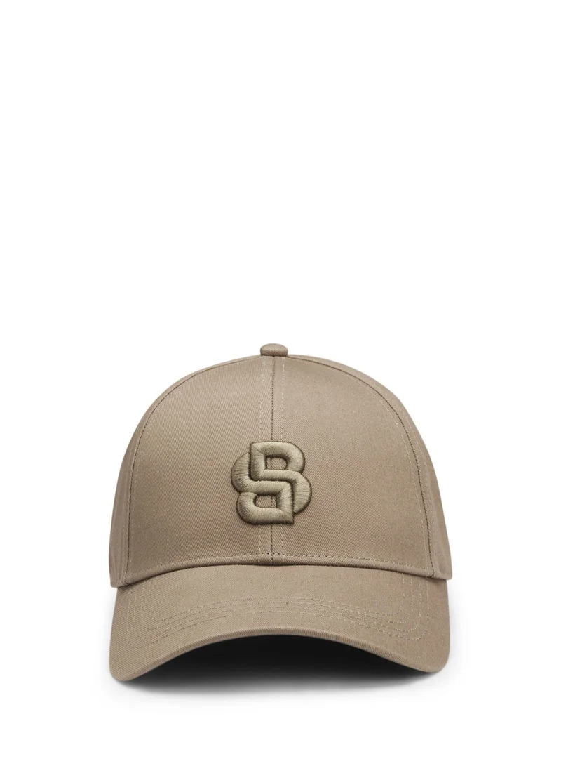 BOSS Cotton-twill cap with embroidered Double B monogram