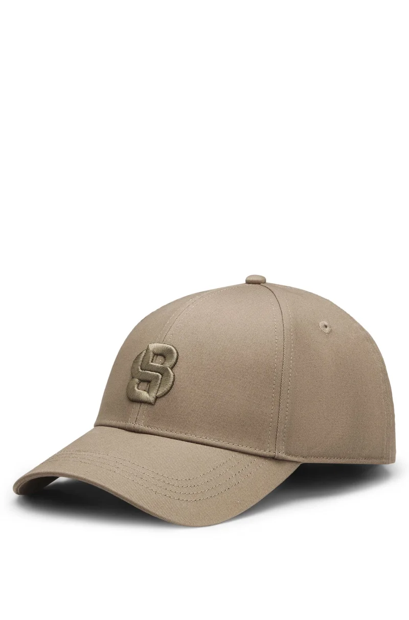 BOSS Cotton-twill cap with embroidered Double B monogram