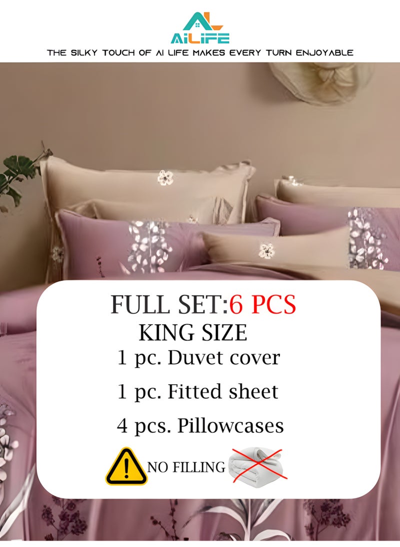 Al LIFE Ultra-Soft Luxury King Bedding Set (6-Piece) - Breathable Microfiber Sheets with Deep Pocket, Duvet Cover & 4 Pillowcases - Durable, All-Season Comfort  - Image 3