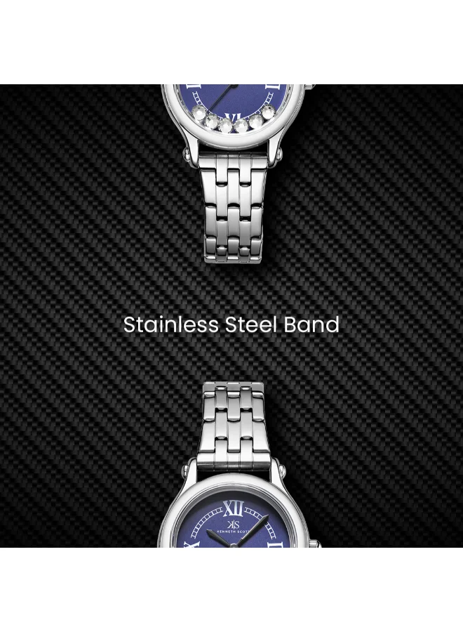 Kenneth Scott Blue Women's Stainless Steel Analog Watch K25510-SBSN - 30 mm for Women | Best Price UAE