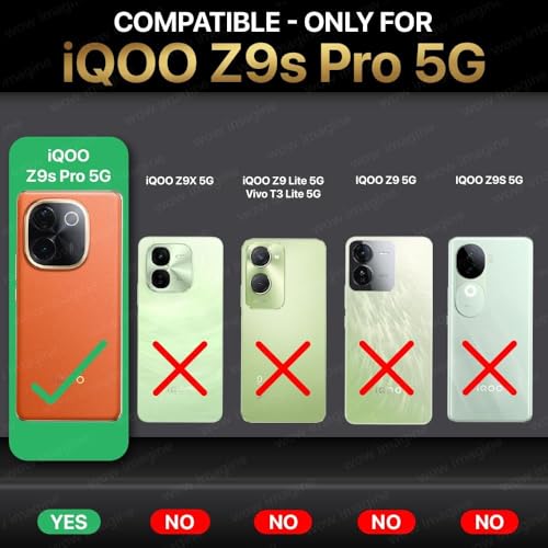 WOW IMAGINE Shock Proof Back Case Mobile Cover for iQOO Z9s Pro 5G | Vivo T3 Pro 5G | Back Cover Case (Tough Armor | Hybrid PC + TPU | Ring Holder & in-Built Kickstand | Black) - Image 2