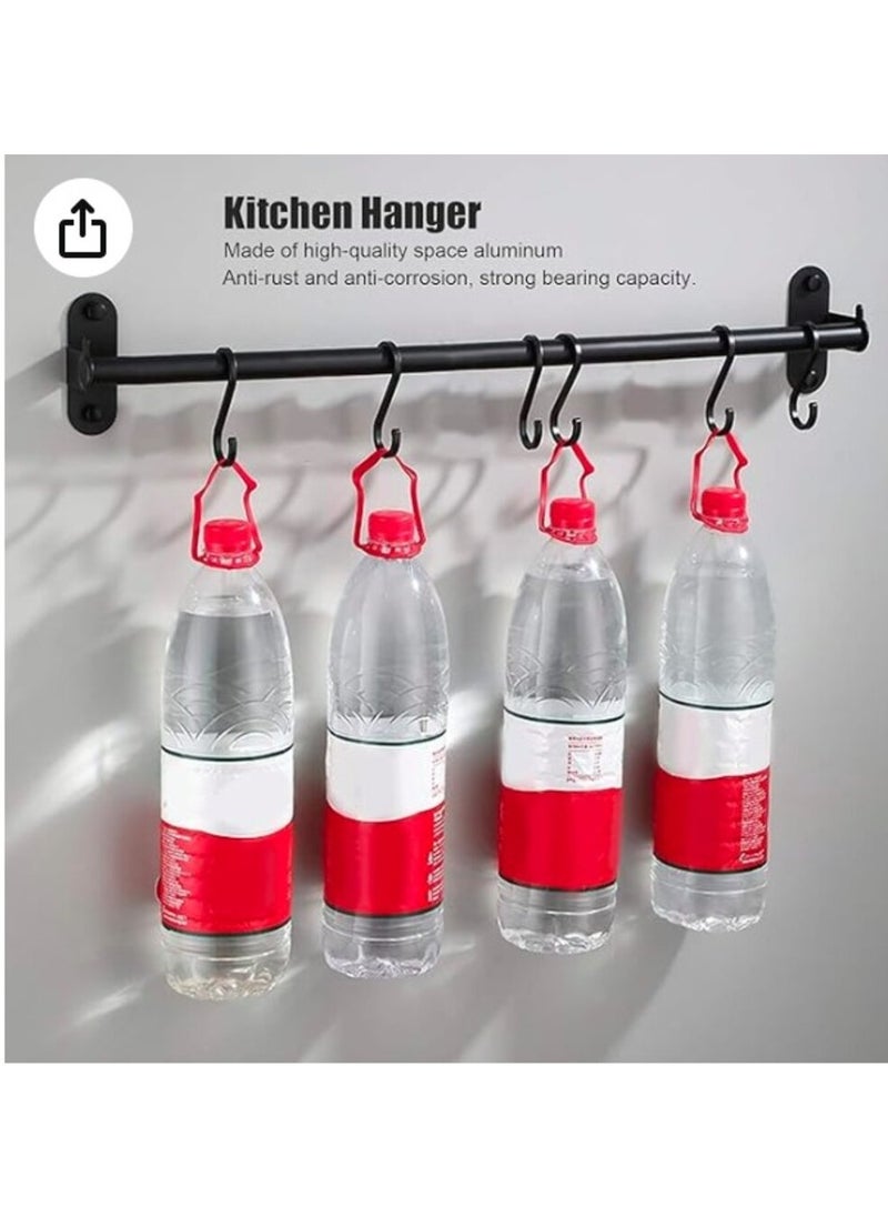 eBasket Multi-Use Hook Rack for Home Kitchen Organization, Kitchen Utensil Rack with 5 Removable Movable Hooks, Rack for Hanging Tools, Coats, Jackets and Clothes, 80cm  - Image 2
