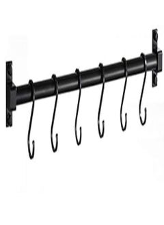 eBasket Multi-Use Hook Rack for Home Kitchen Organization, Kitchen Utensil Rack with 5 Removable Movable Hooks, Rack for Hanging Tools, Coats, Jackets and Clothes, 80cm  - Image 4