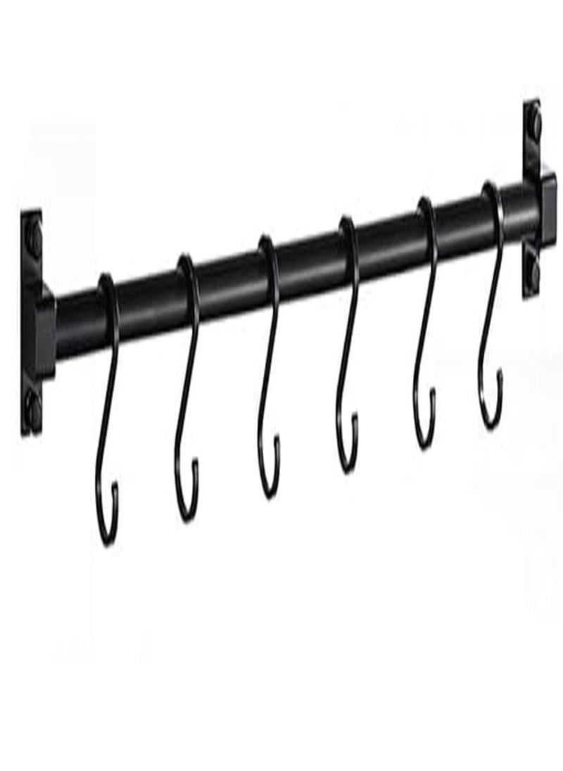 eBasket Multi-Use Hook Rack for Home Kitchen Organization, Kitchen Utensil Rack with 5 Removable Movable Hooks, Rack for Hanging Tools, Coats, Jackets and Clothes, 80cm  - Image 4