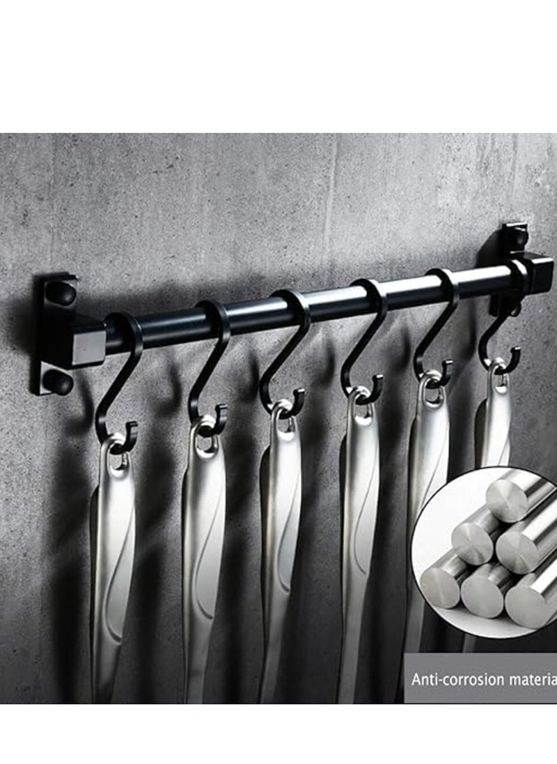 eBasket Multi-Use Hook Rack for Home Kitchen Organization, Kitchen Utensil Rack with 5 Removable Movable Hooks, Rack for Hanging Tools, Coats, Jackets and Clothes, 80cm  - Image 5