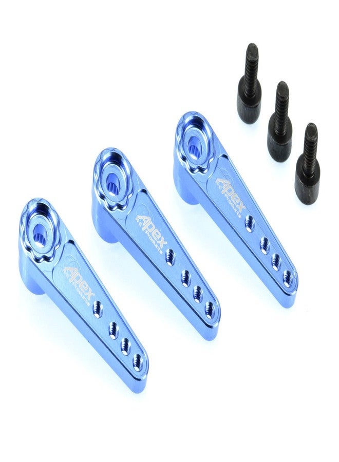 Apex RC Products Blue 25T for Futaba/Savox Aluminum Servo Horn - 3 Pack #8027 - Image 1