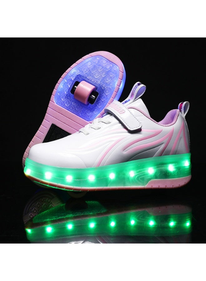 Children's Rechargeable LED Light-Up Double Wheel Roller Skates