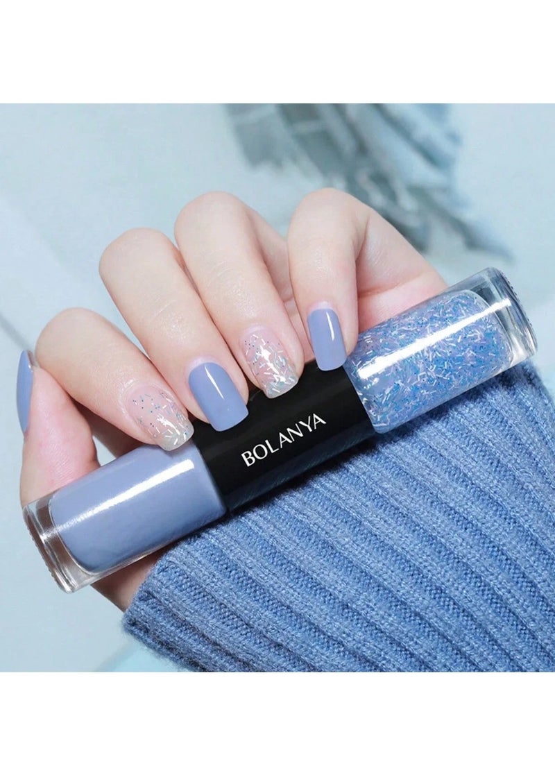 BOLANYA Teal Blue Gel Nail Polish – Long-Lasting, Glossy Finish – No Base Coat Required –  Soak-Off Gel for DIY Manicure – Nail Art Gift Set for Women & Girls