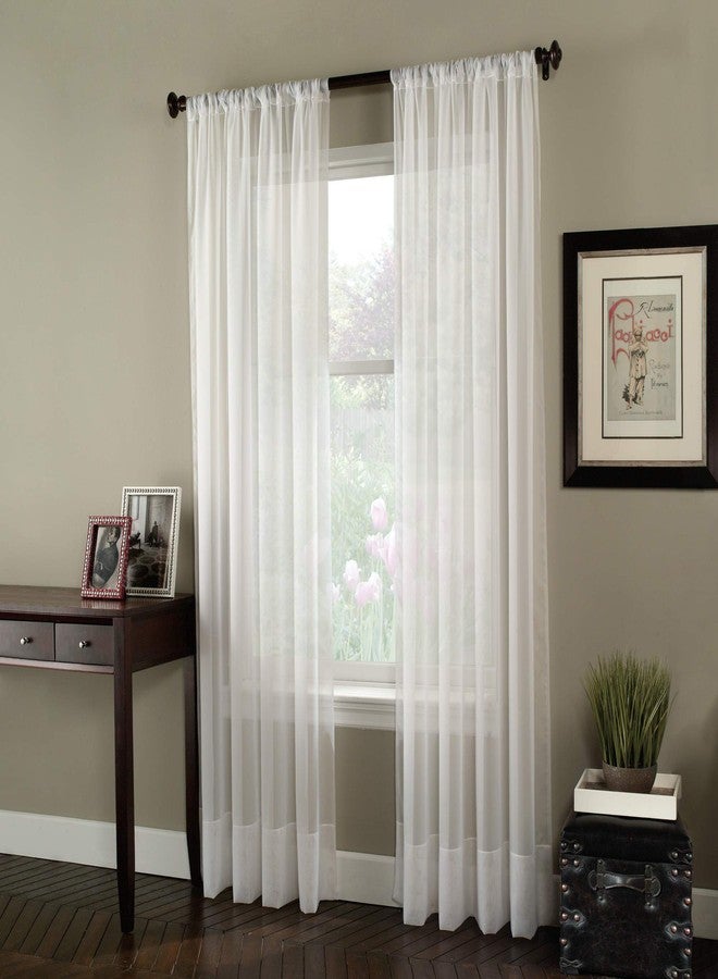 Curtainworks Soho Voile Sheer Curtain Panel, 59" X 108", Winter White - Image 1