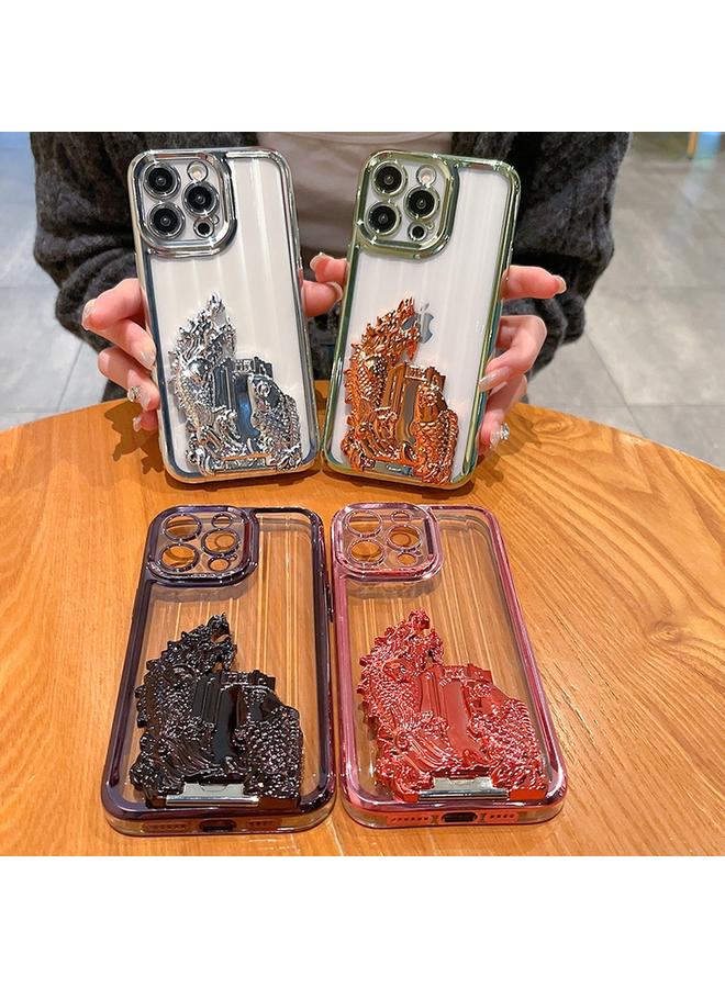 S-TOP Case For iPhone 11 Pro Electroplated Carp Leaping Dragon Gate Pattern TPU Phone Case - Image 2