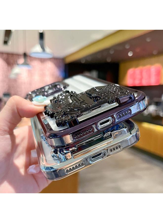 S-TOP Case For iPhone 11 Pro Electroplated Carp Leaping Dragon Gate Pattern TPU Phone Case - Image 4