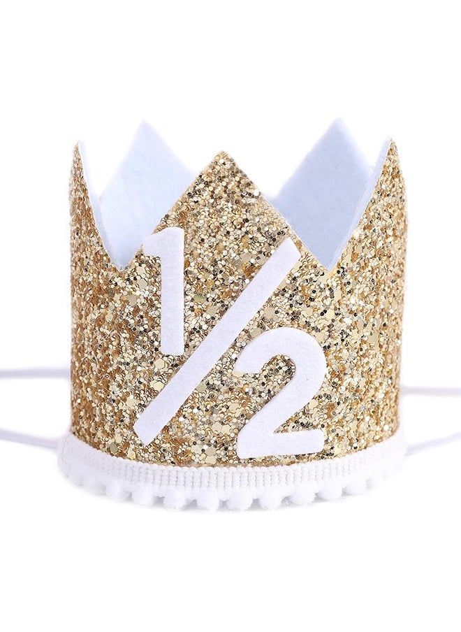 HY Birthday Party Crown, Golden Hat, Adjustable and Reusable, Royalty Decorations, Crown Supplies, for Kids Adults  - Image 1